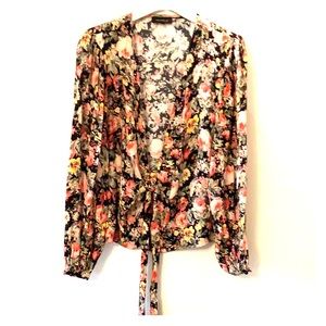 Flowered tie front blouse by majorelle